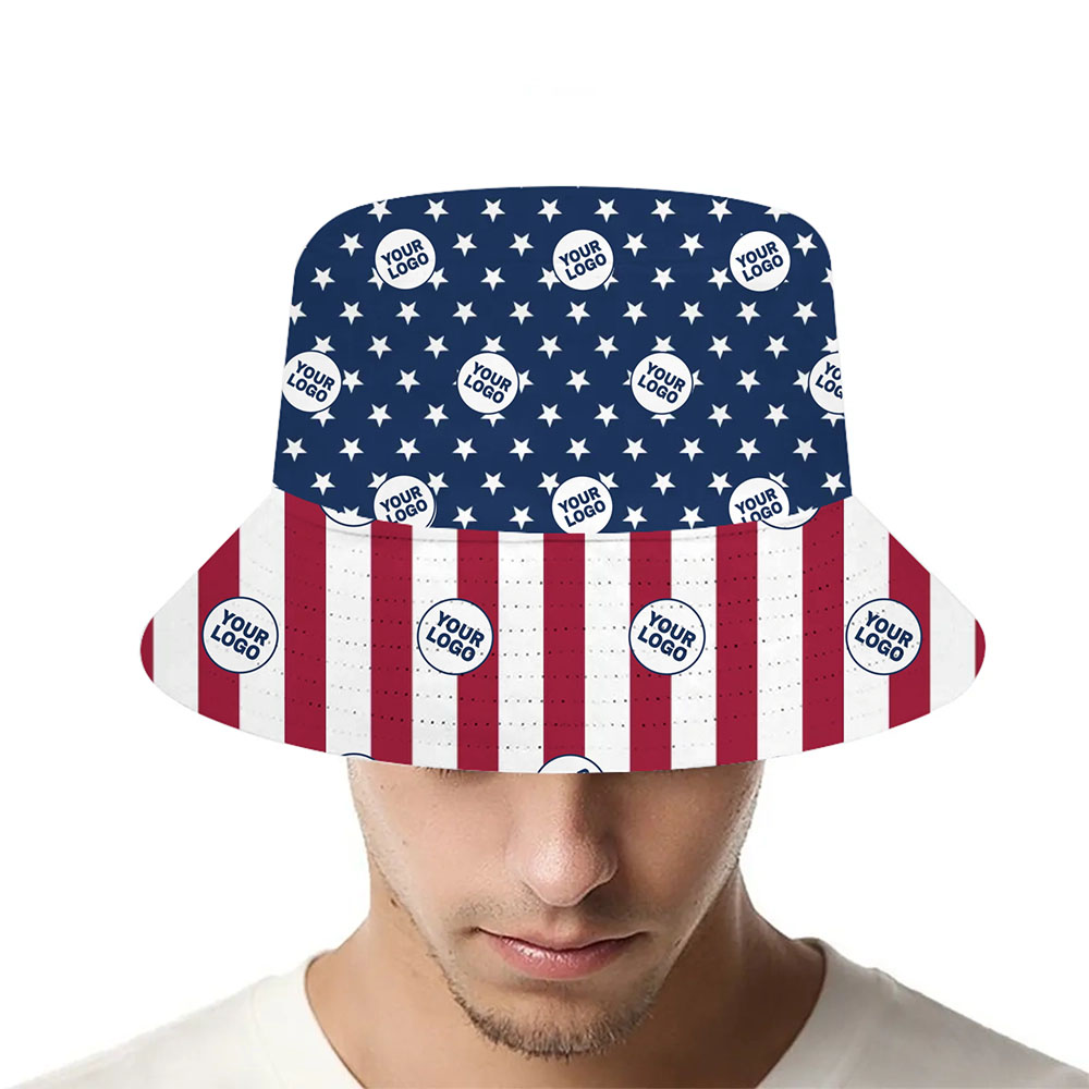 American Pride Custom Logo Bucket Hat With Preview - variant image 1