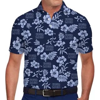 Custom Logo Hibiscus Flowers Polo Shirt With Instant Preview