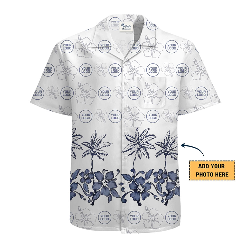 Custom Logo Coastal Elegance Hawaiian Shirt