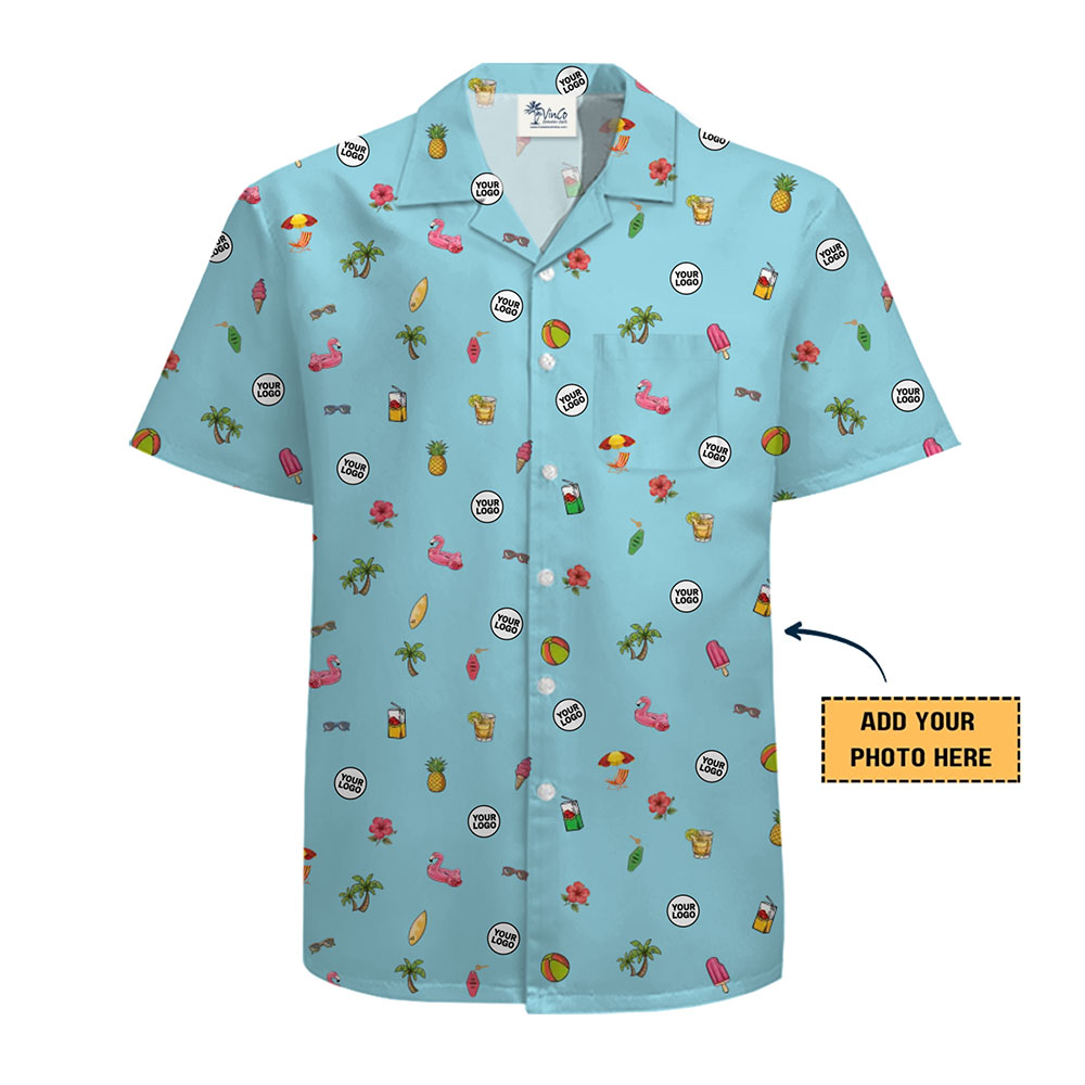Custom Logo Summer Paradise Hawaiian Shirt