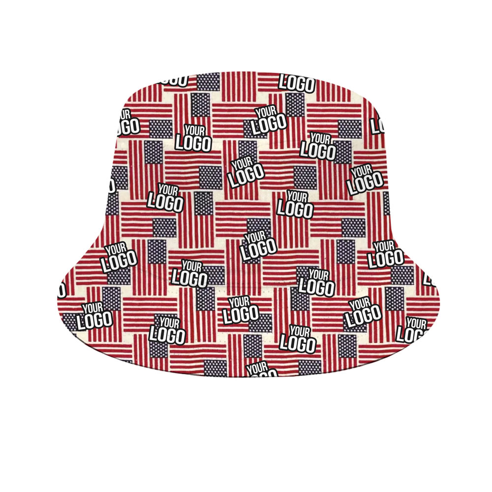 American Flags Logo Print Bucket Hat