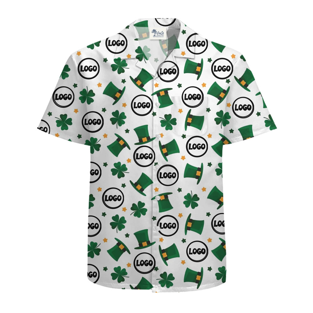 [Live Preview] Hawaiian Shirt St. Patrick Custom Logo Lucky Shamrock