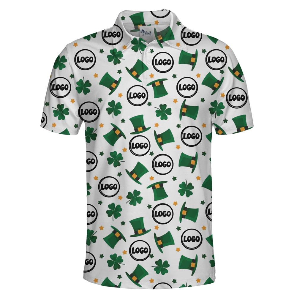 [Live Preview] Lucky Shamrock Custom Logo Polo Shirt St. Patrick