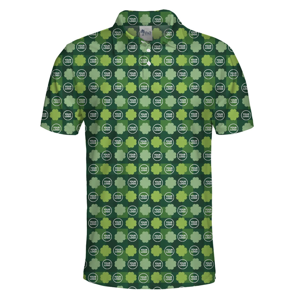 [Live Preview] Lucky Leprechaun Custom Logo St. Patrick Polo Shirt