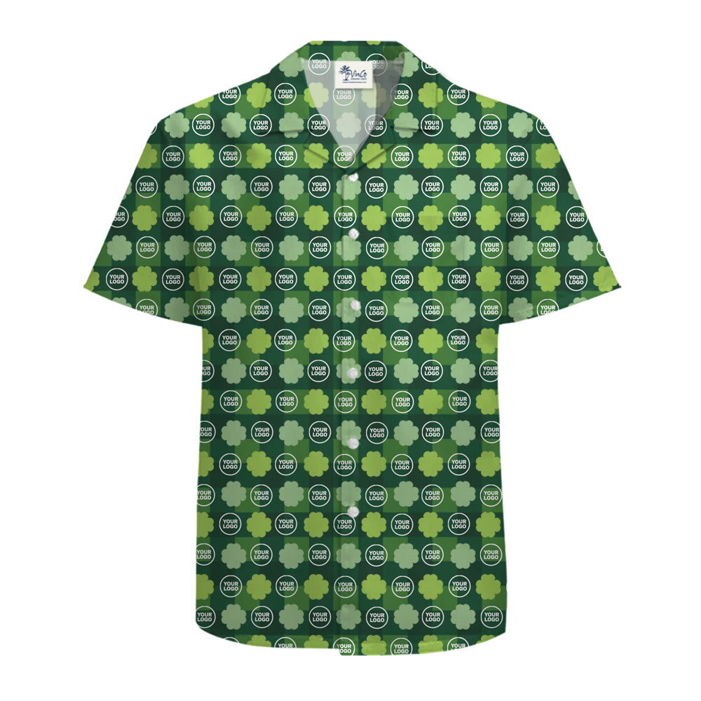 [Live Preview] St. Patrick Lucky Leprechaun Hawaiian Shirt Custom Logo
