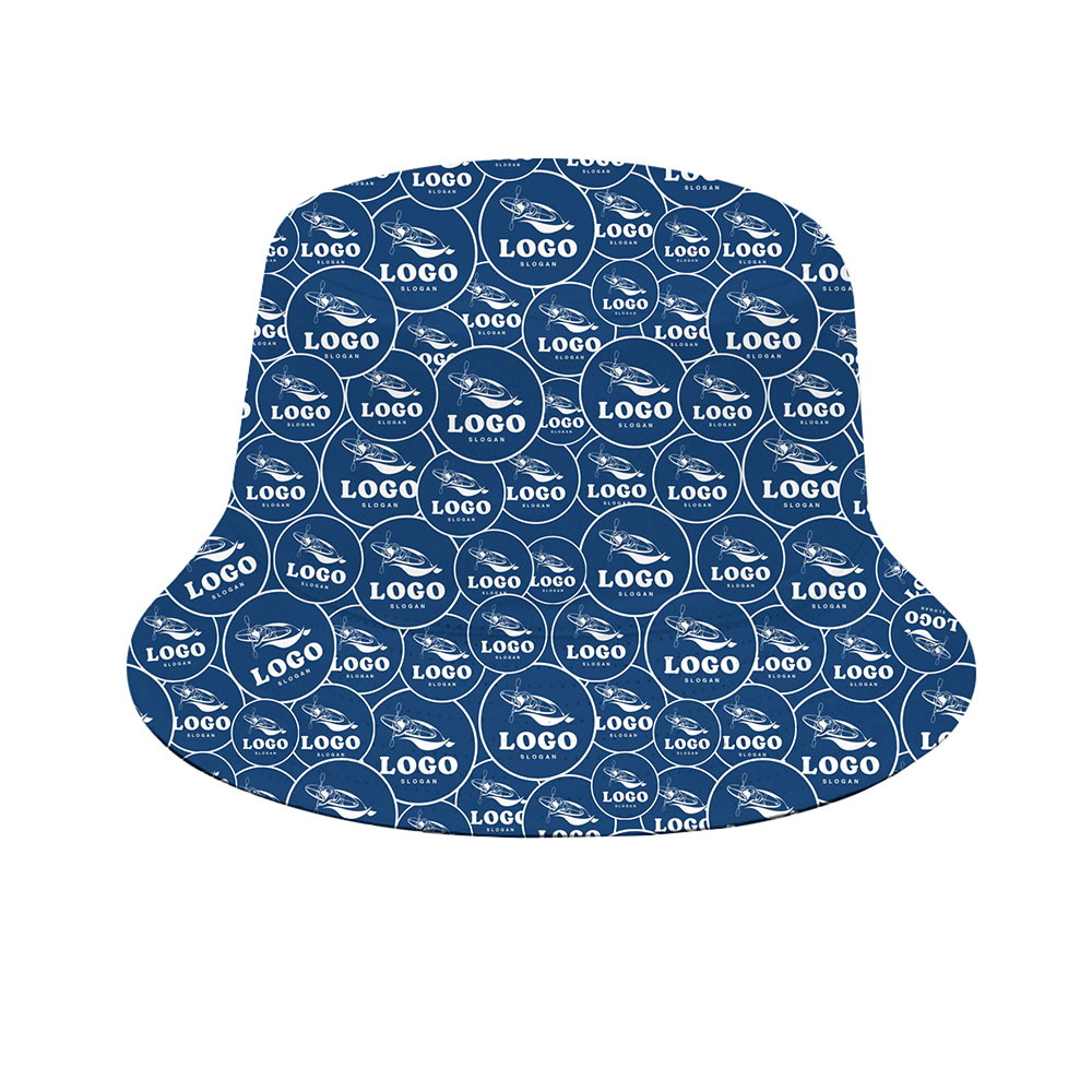 Repeated Custom Logo Bucket Hat