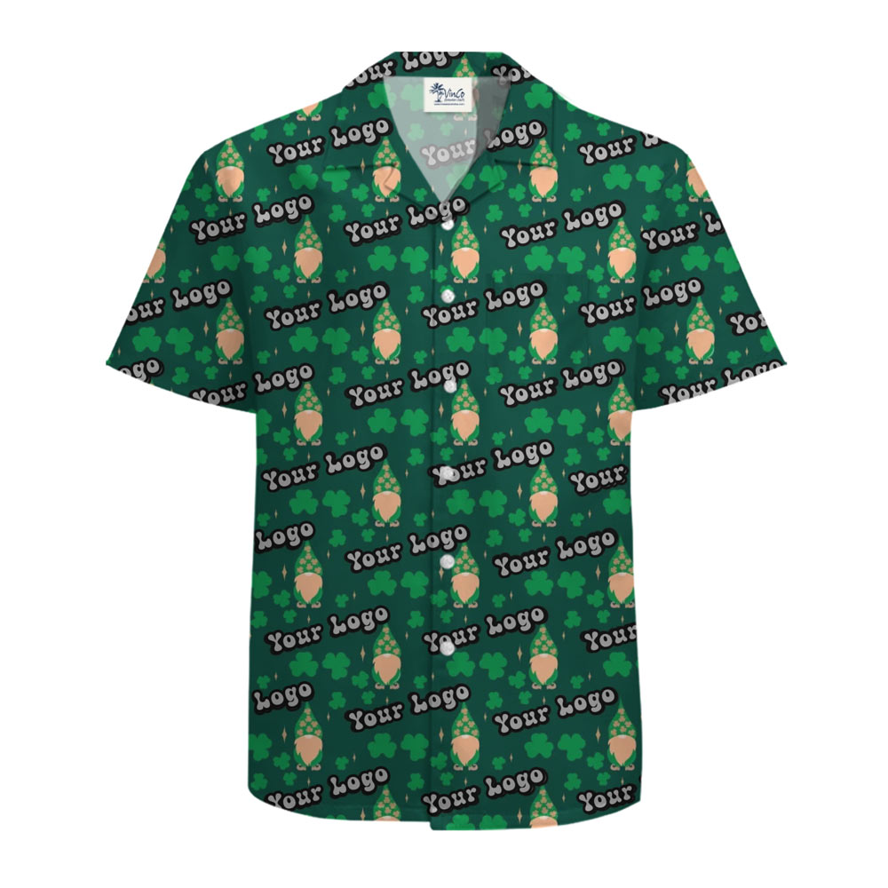 [Live Preview] Custom Logo St. Patrick’s Day Leprechaun Hawaiian Shirt