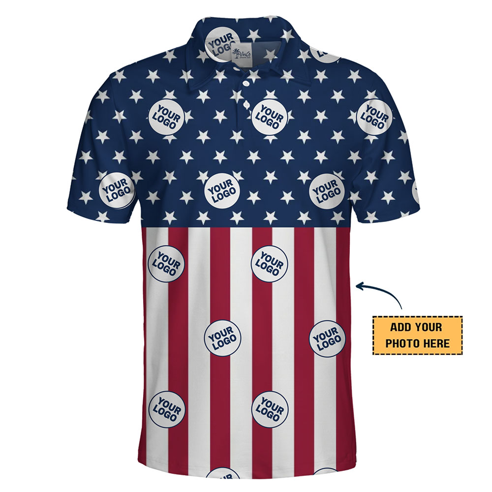 Patriotic Brand Collared Polo Shirt With Custom Logo