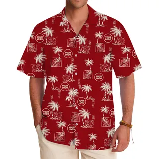 Personalized Tropical Palm Tree Hawaiian Shirt With Logo