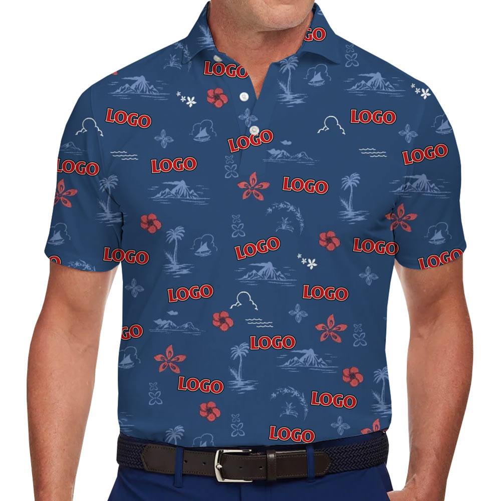 Custom Logo Vintage Navy Polo Shirt With Preview - variant image 1