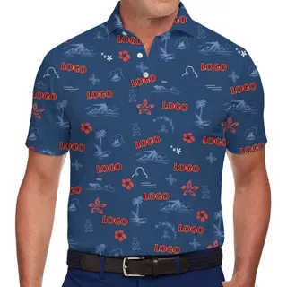 Custom Logo Vintage Navy Polo Shirt With Preview