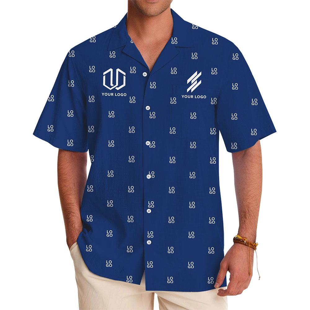 Custom Logo All‑Over Print Hawaiian Shirt With Preview - variant image 1