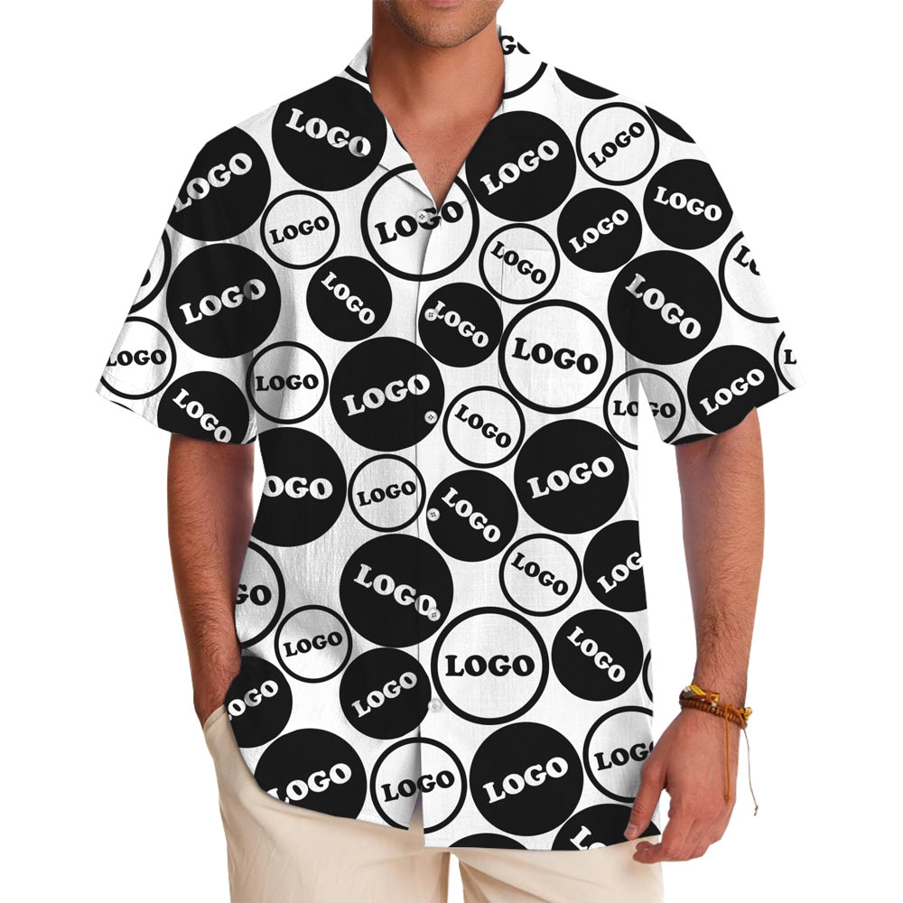 [Live Preview] Hawaiian Shirt With 2 Custom Company Logos - variant image 1