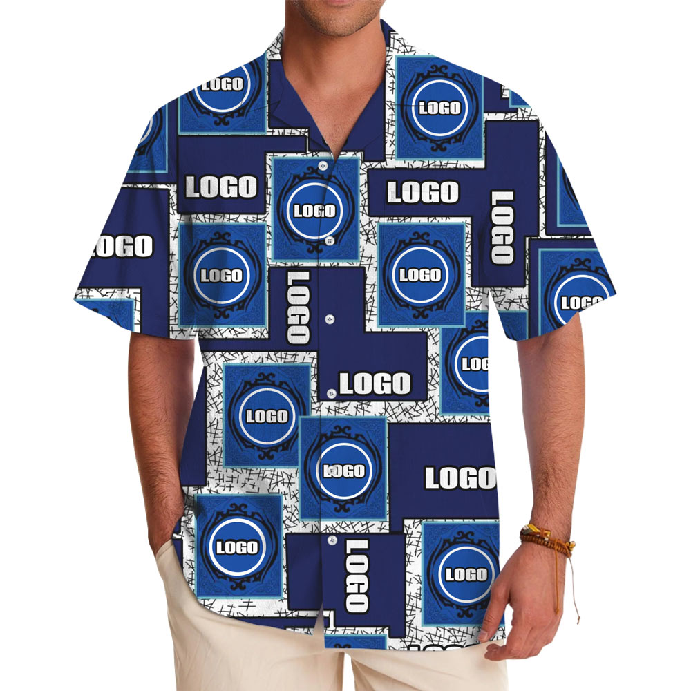 [Live Preview] Matrix Custom Corporate Mix Logo Hawaiian Shirt - variant image 1