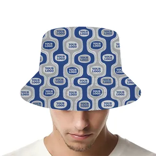 Graphic Wave Repeat Branding Bucket Hats