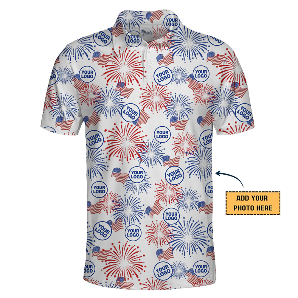 Custom Independence Day Polo Shirt With Logo