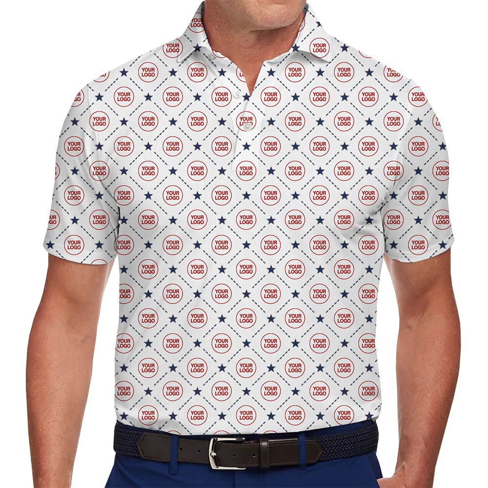 Logo Repeated Collared Polo Shirt With Preview - variant image 1