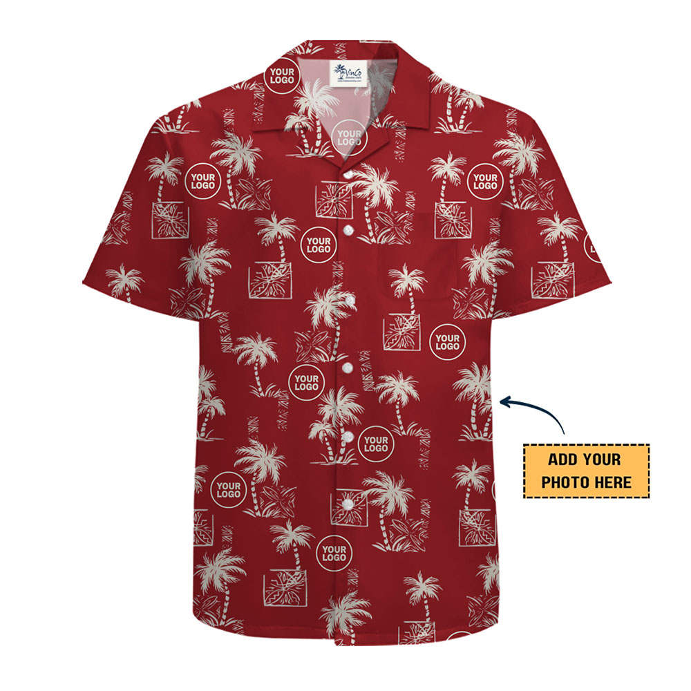Personalized Tropical Palm Tree Hawaiian Shirt With Logo