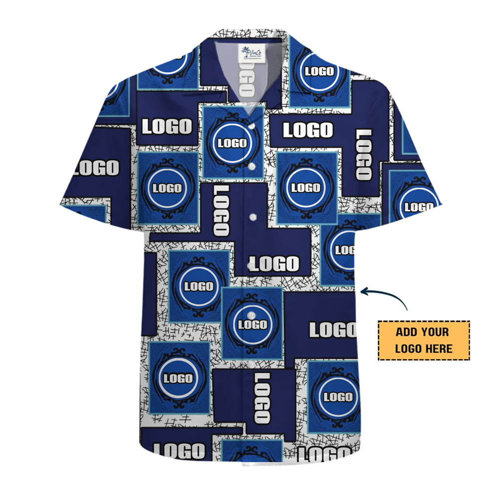 [Live Preview] Matrix Custom Corporate Mix Logo Hawaiian Shirt