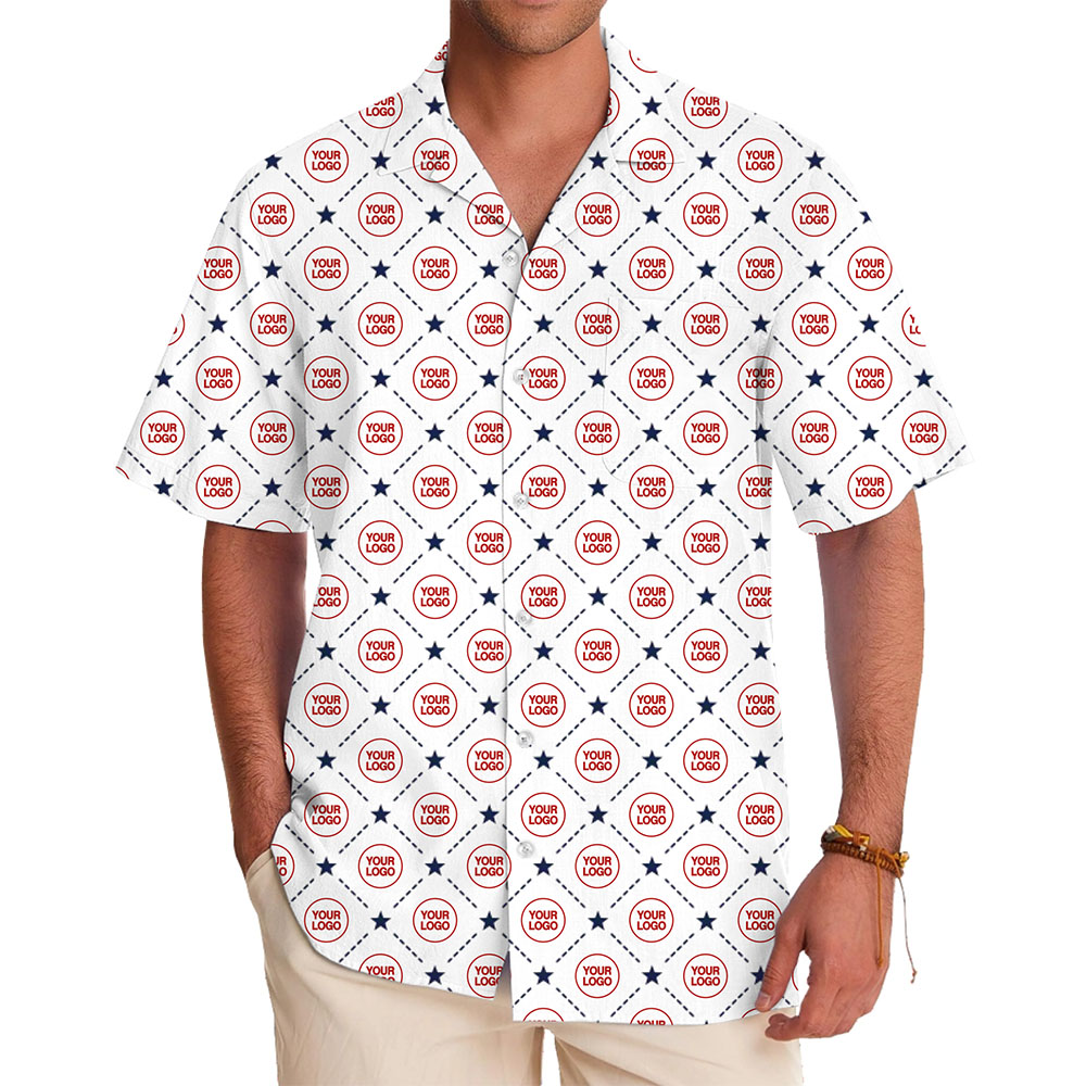 Signature Logo Pattern Hawaiian Shirt With Preview - variant image 1