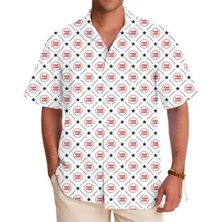 Signature Logo Pattern Hawaiian Shirt With Preview