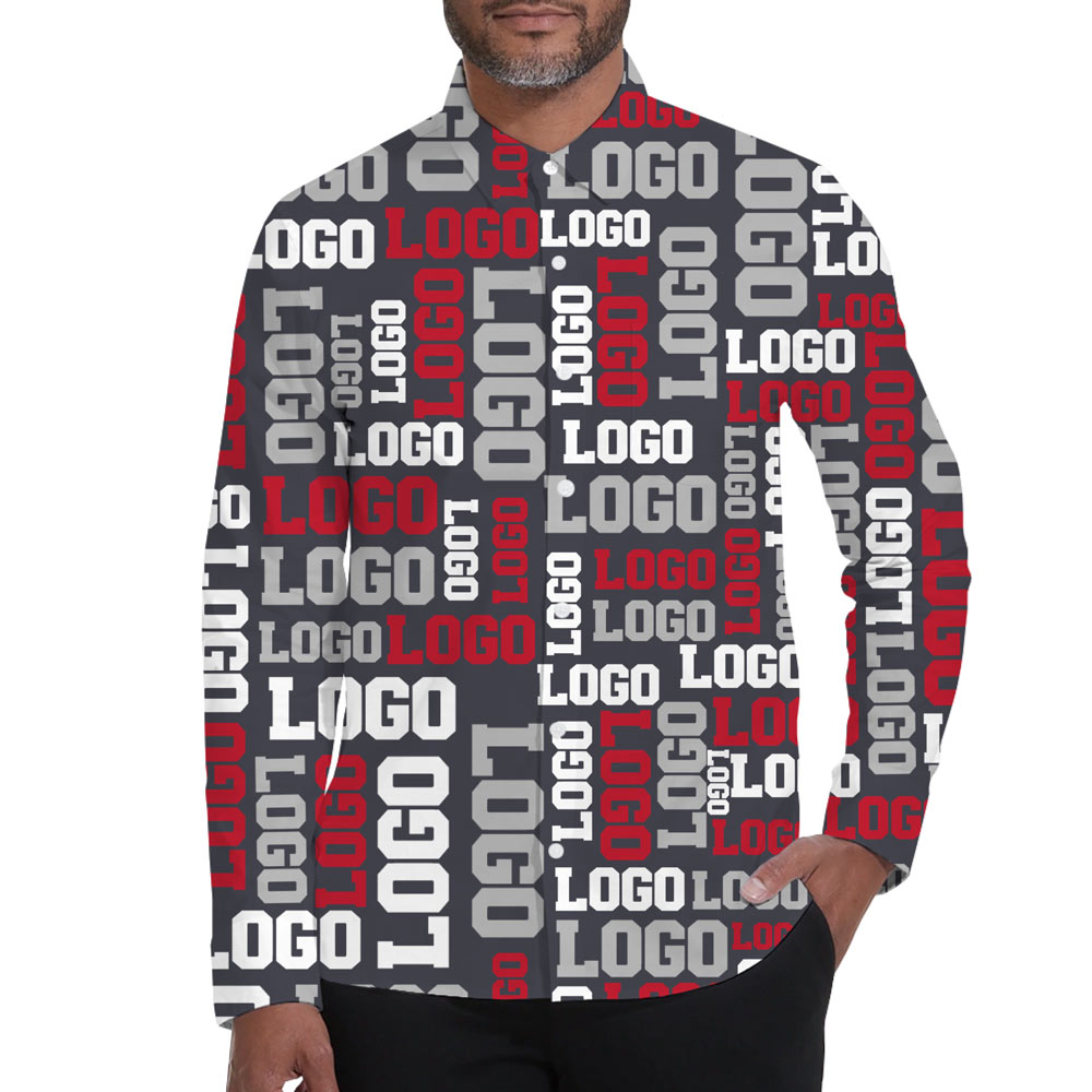 [Quick Preview] Custom Logo Long Sleeves Hawaiian Shirt - variant image 1