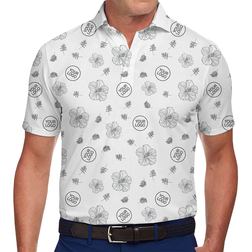 Custom Logo Hibiscus Polo Shirt With Live Preview - variant image 1