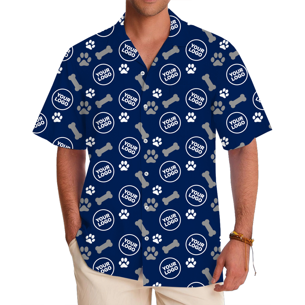 Funny Personalized Dog Print Hawaiian Shirt With Logo - variant image 1
