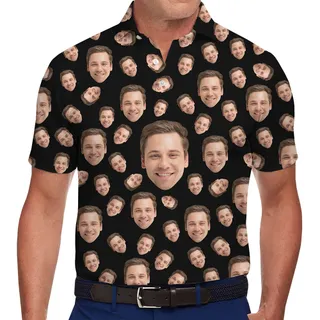 Personalized Plain Collared Polo Shirt With Your Faces