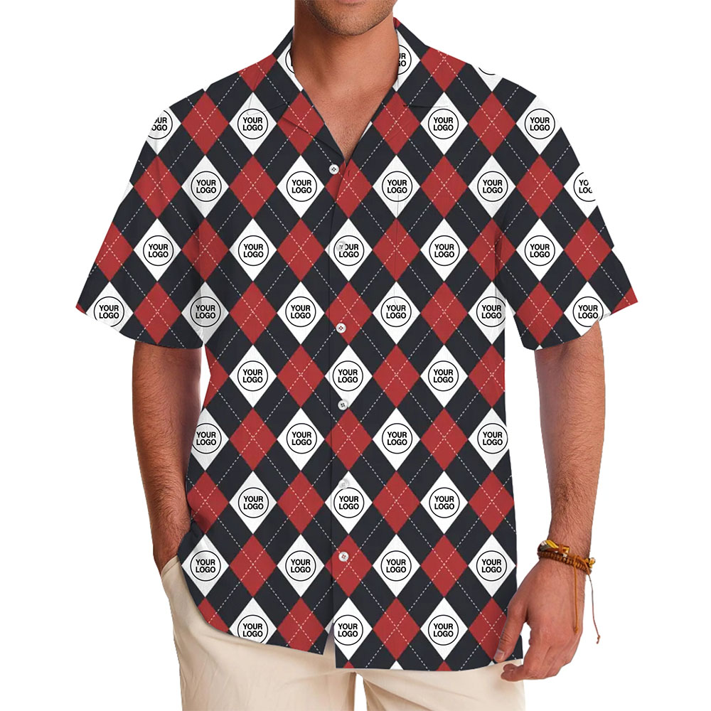 Checkerboard Hawaiian Shirt With Custom Logo And Color - variant image 1