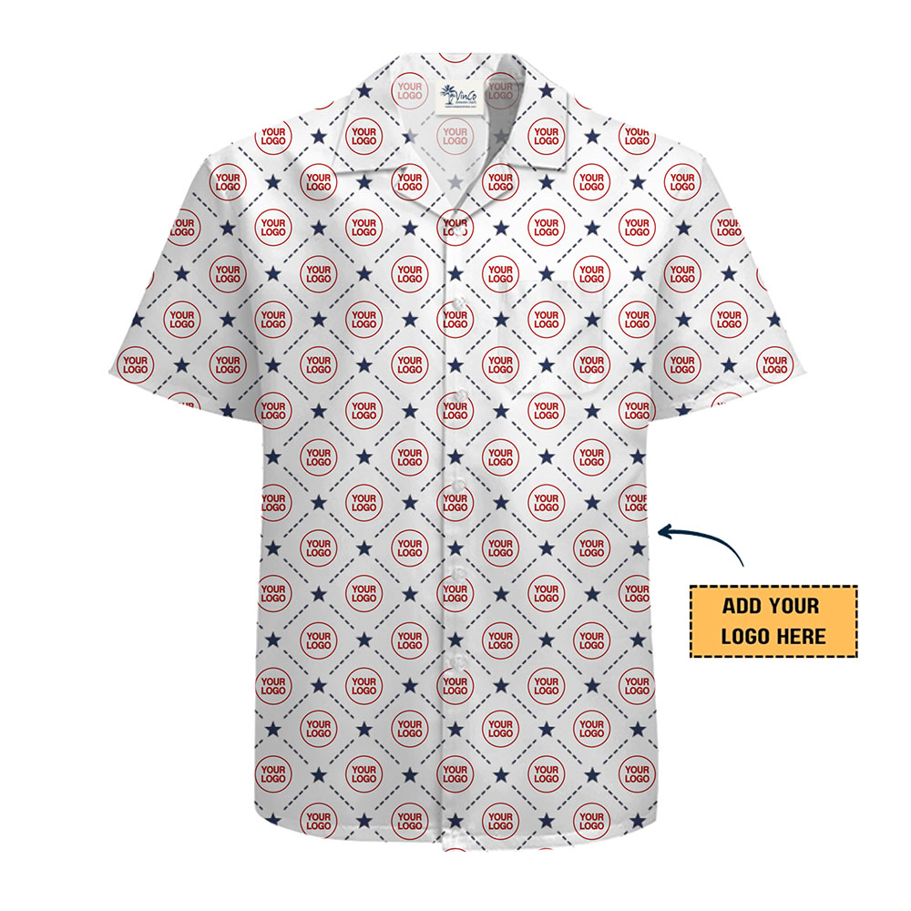 Signature Logo Pattern Hawaiian Shirt With Preview