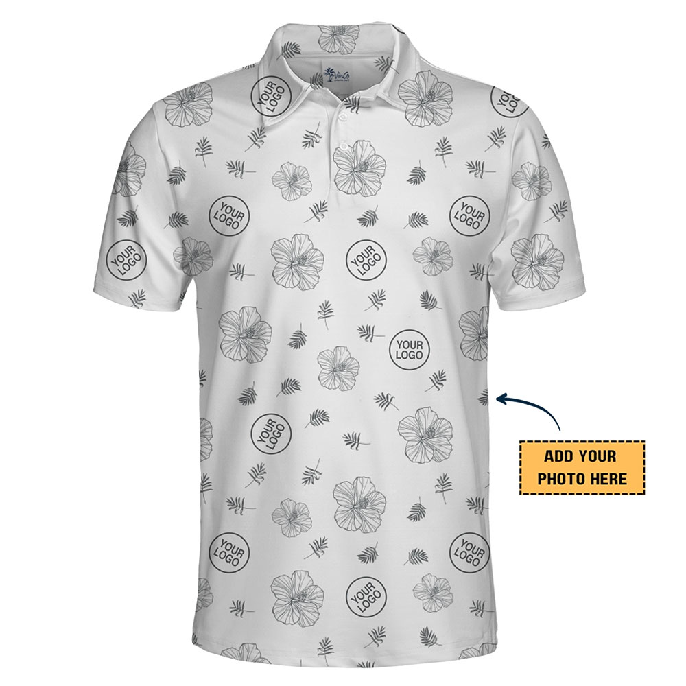 Custom Logo Hibiscus Polo Shirt With Live Preview