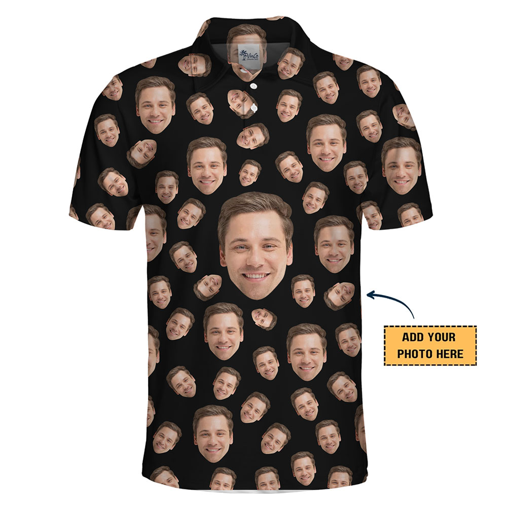 Personalized Plain Collared Polo Shirt With Your Faces