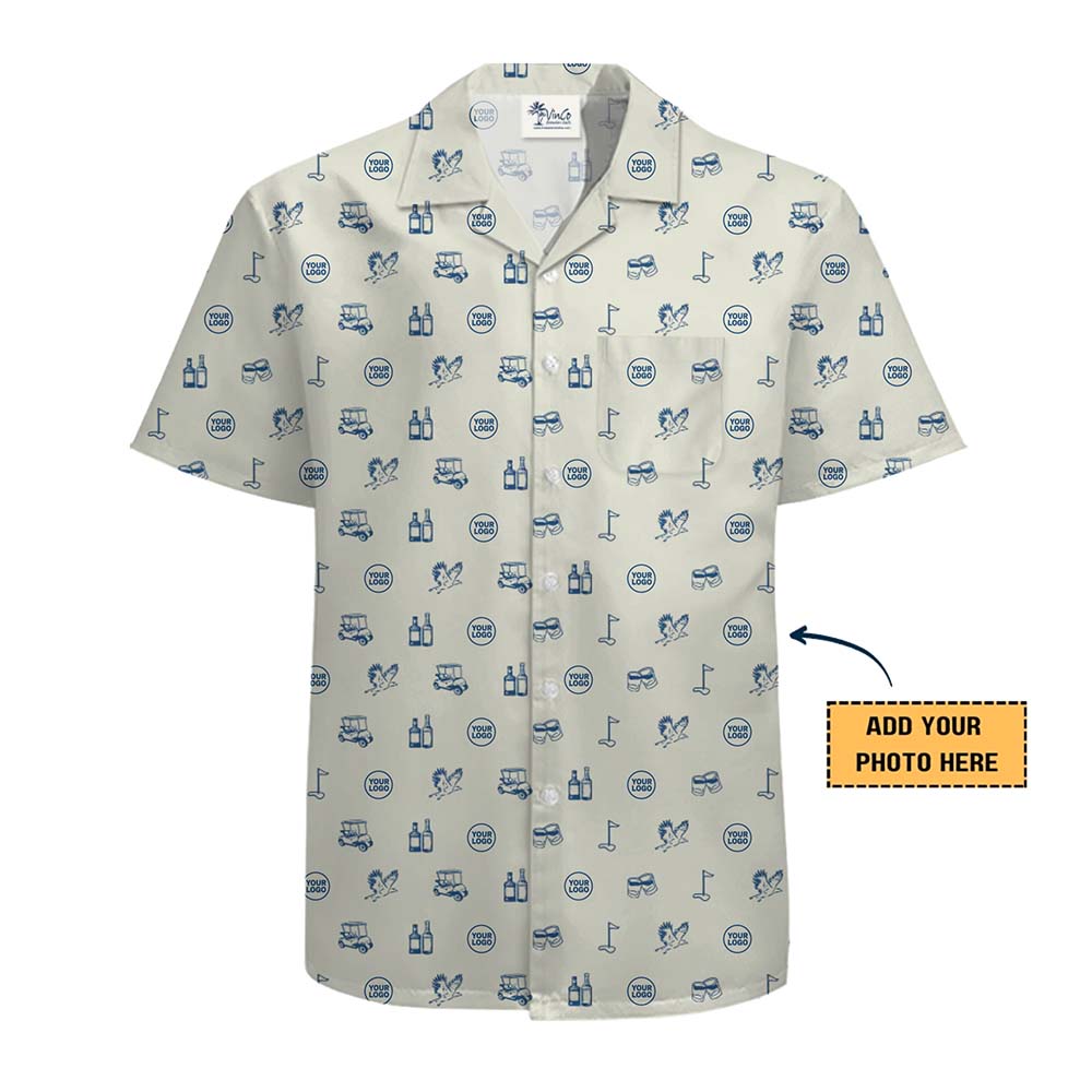Custom Golf Themed Hawaiian Shirt With Logo