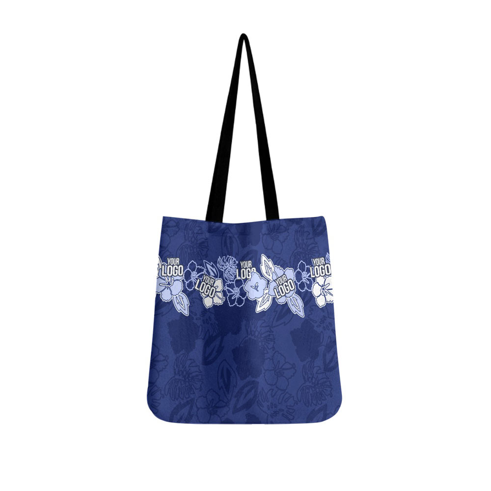 Vintage Floral Custom Logo Hawaiian Tote Bag