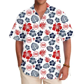 Unique Patriotic Bloom Hawaiian Shirt With Logo
