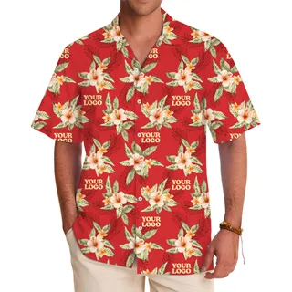 Custom Floral Hawaiian Shirt With Logo Live Preview