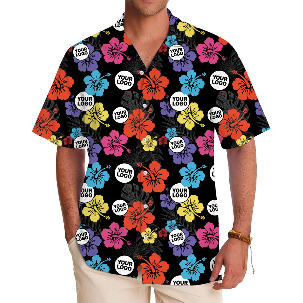 Personalized Floral Hawaiian Shirt With Company Logo and Live Preview - variant image 1