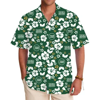Custom Hawaiian Floral Print Shirts With Your Logos Instant Preview