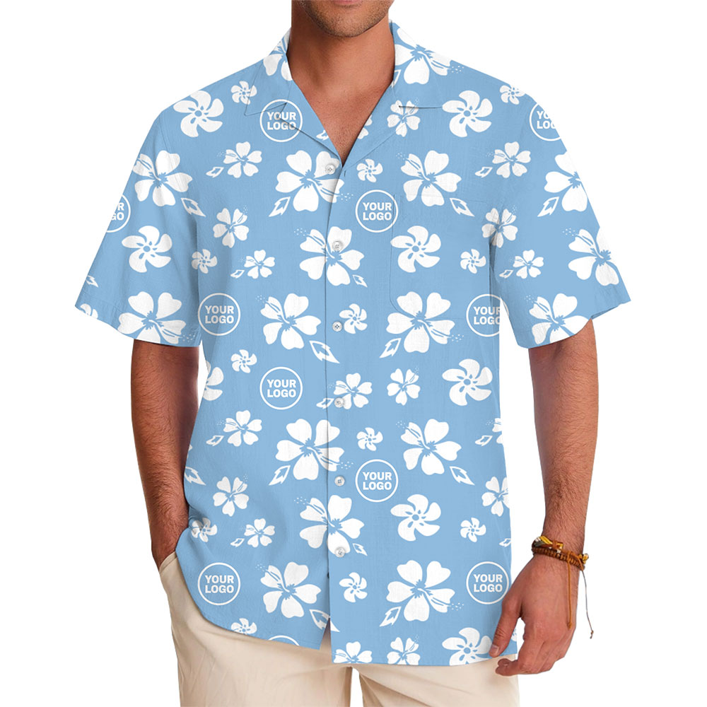 Custom Logo Hawaiian Shirt Floral Aloha Pattern with Live Preview - variant image 1