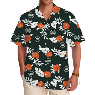 Custom Logo And Flower Color Hawaiian Shirts