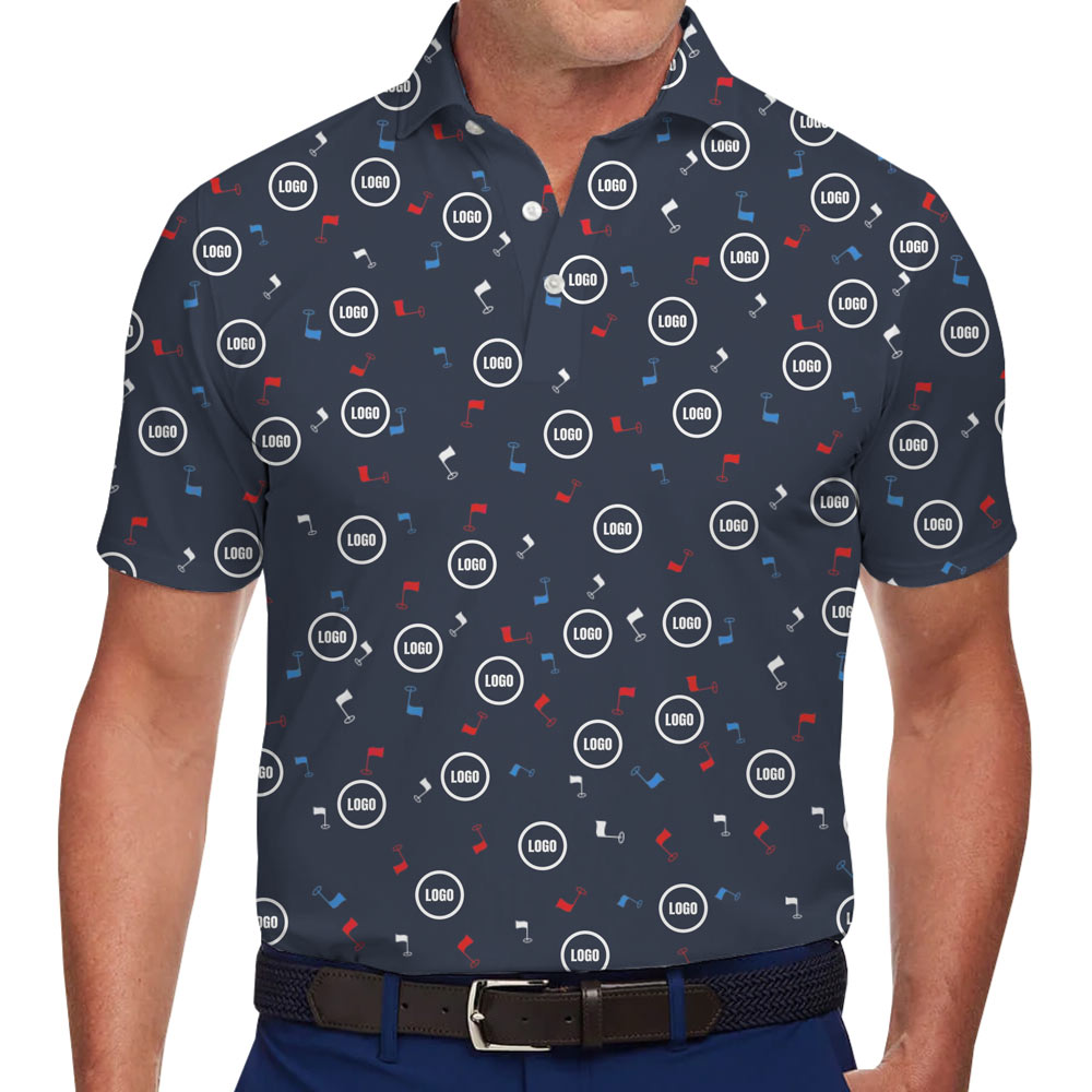 [Live Preview] Custom Logo American Flags Polo Shirt - variant image 1