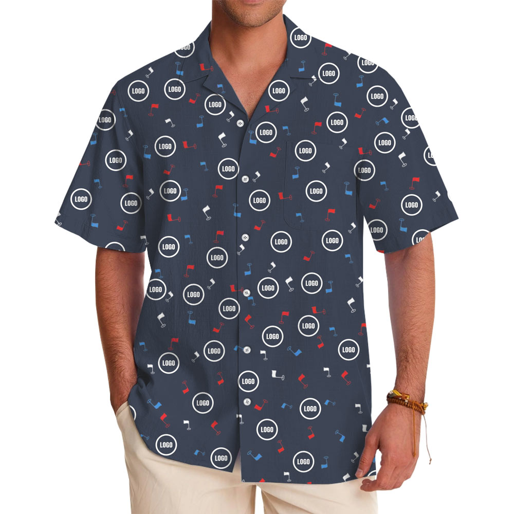 [Live Preview] Custom Logo American Flags Hawaiian Shirt - variant image 1