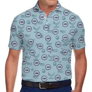 [Live Preview] Custom Logo American Icons Polo Shirt