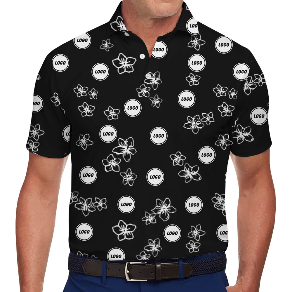 [Live Preview] Custom Logo Hibiscus Polo Shirt - variant image 1