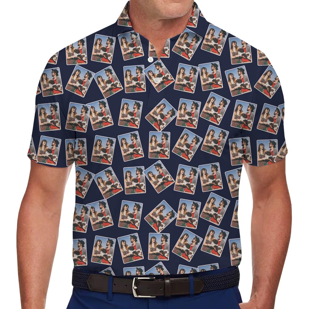Custom Photo With Border Collared Polo Shirt - variant image 1