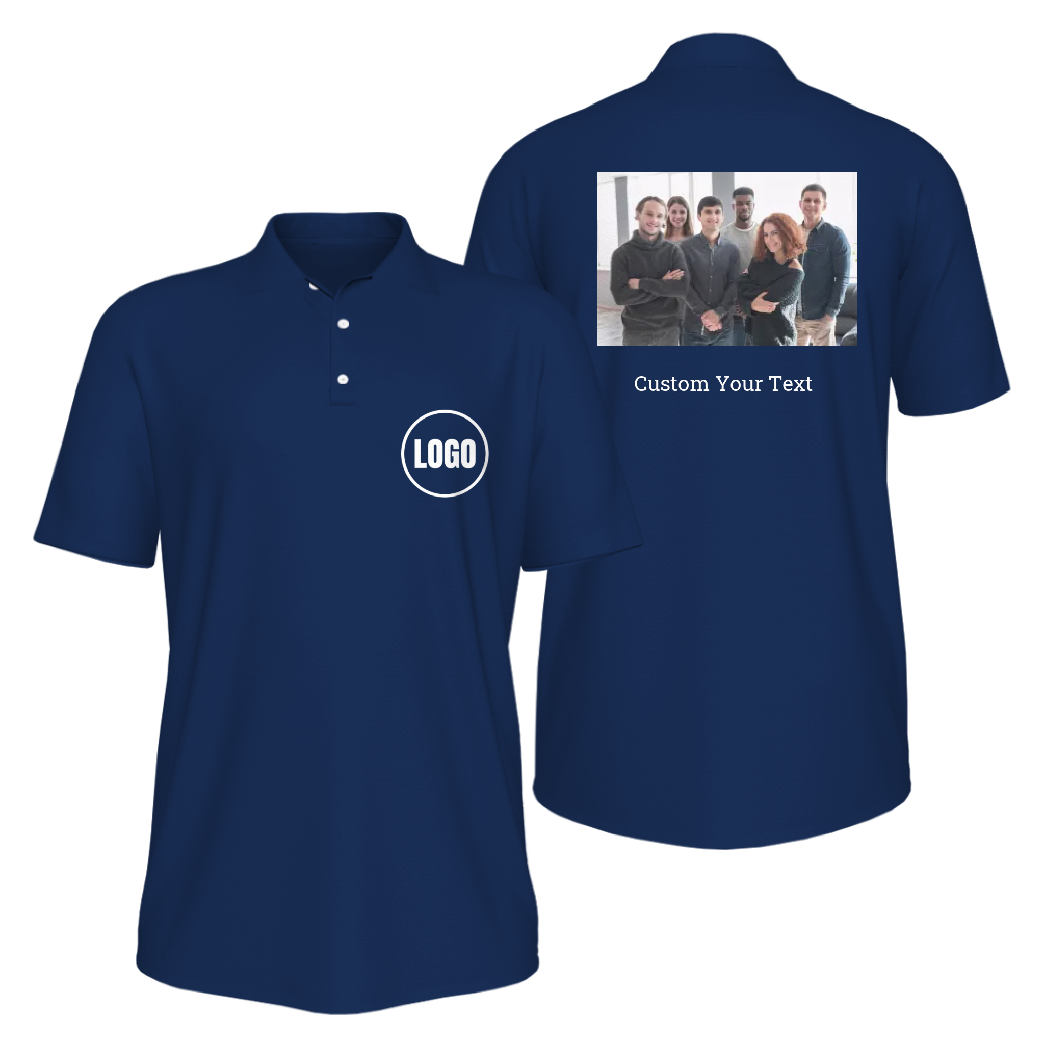 VinCo Custom Unique Dual-Sided Polo Shirt with Logo &amp; Image - variant image 1
