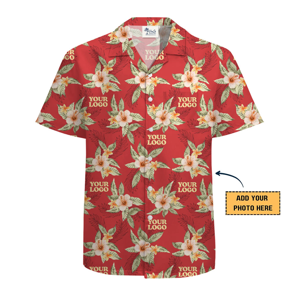 Custom Floral Hawaiian Shirt With Logo Live Preview