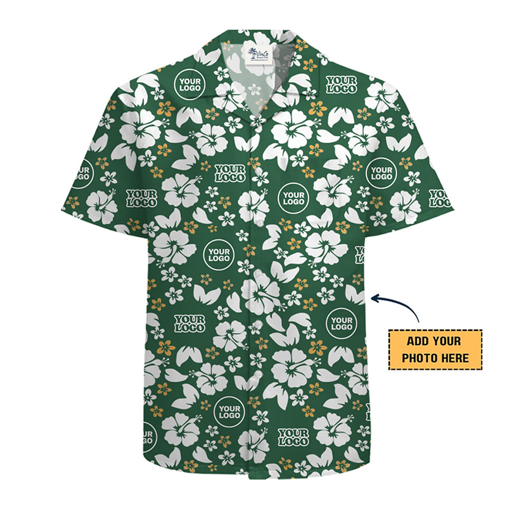 Custom Hawaiian Floral Print Shirts With Your Logos Instant Preview