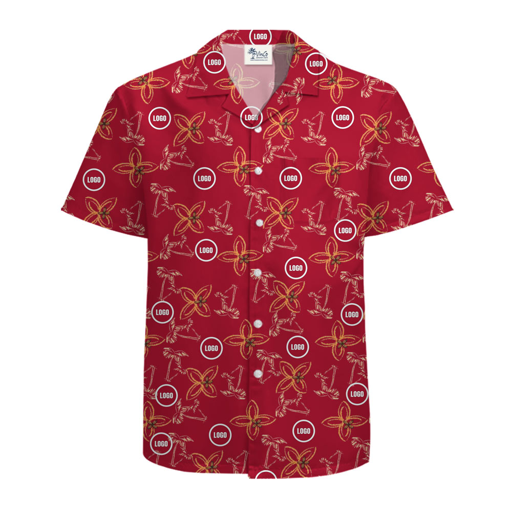 [Live Preview] Custom Logo Vintage Plumeria Blossom Hawaiian Shirt